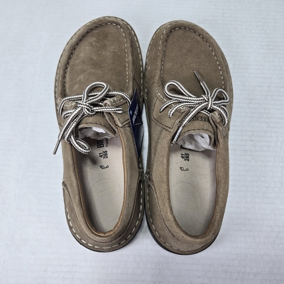 Birkenstock Unisex Pasadena Taupe Suede Oxford Slipon Shoes EU 41 reg US W10/M8 - Picture 6 of 12